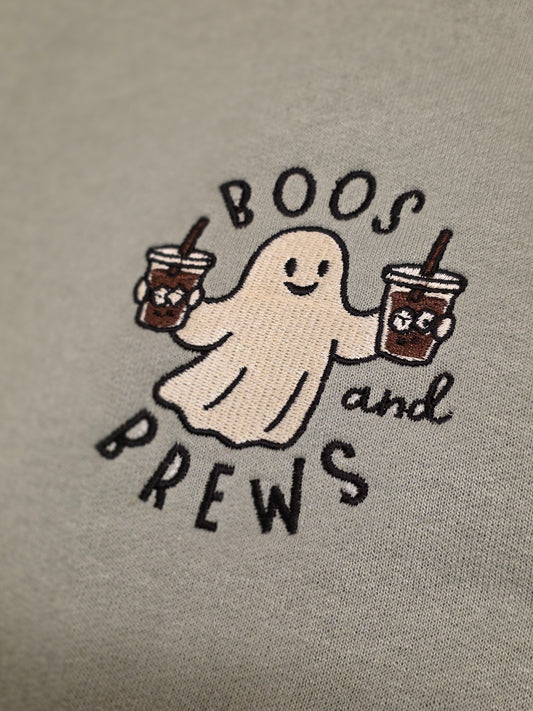 Boos & Brews Embroidered Crewneck Sweatshirt