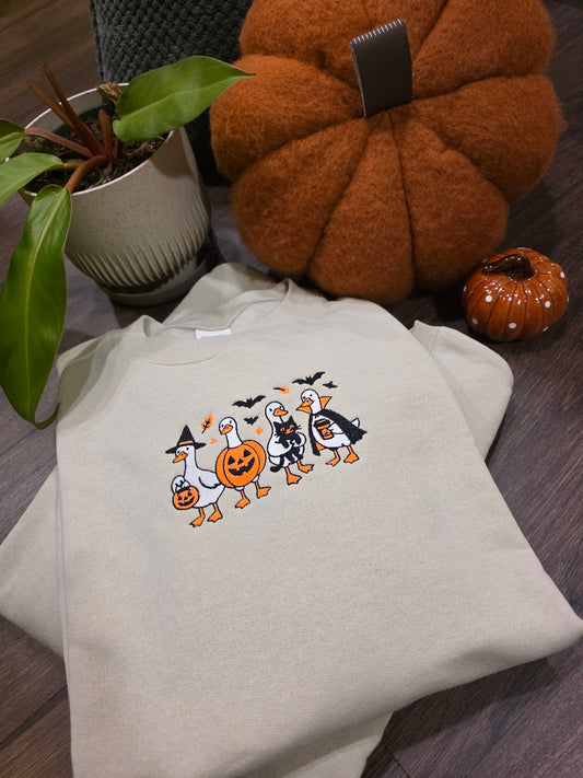 Embroided Halloween Goose Sweatshirt