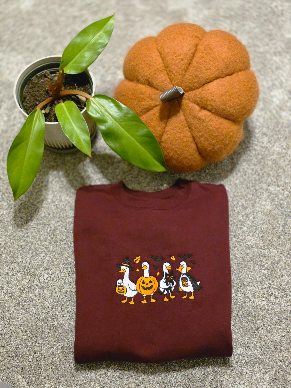 Embroided Halloween Goose Sweatshirt