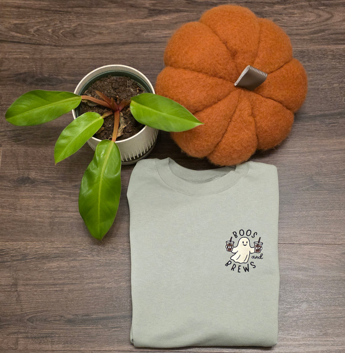Boos & Brews Embroidered Crewneck Sweatshirt